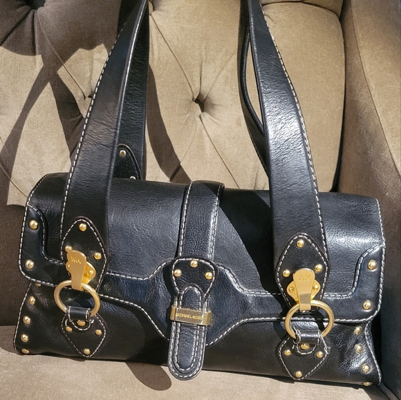 Michael Kors genuine leather studded satchel - Picture 1 of 7